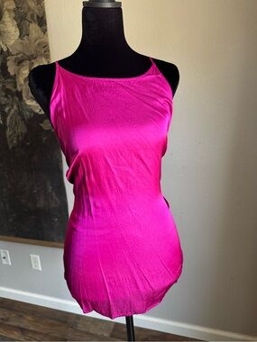 Lane Bryant Hot Pink Satin Tank Top